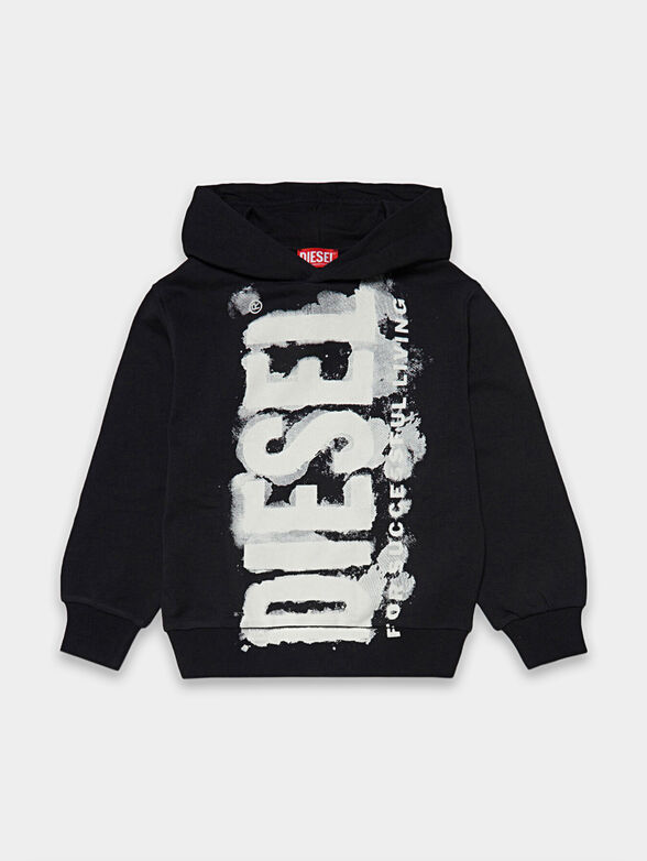 Black sweatshirt with logo print - 1