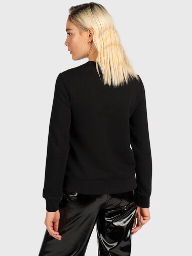Sweatshirt with logo accent from applied rhinestones - 3