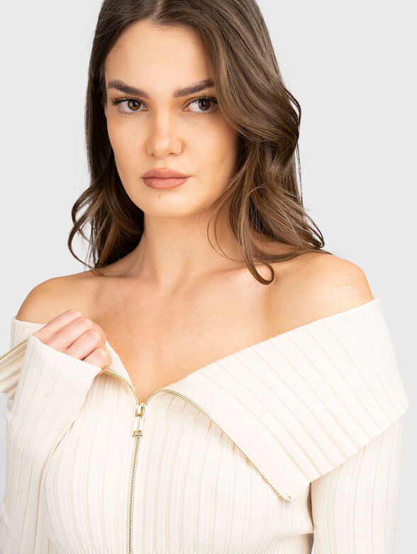 Drop-shoulder cardigan in viscose blend - 4