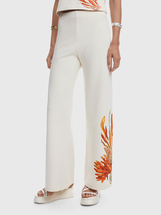 High-waisted printed trousers - 1