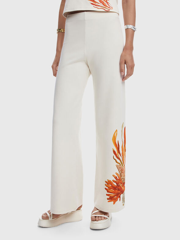 High-waisted printed trousers - 1
