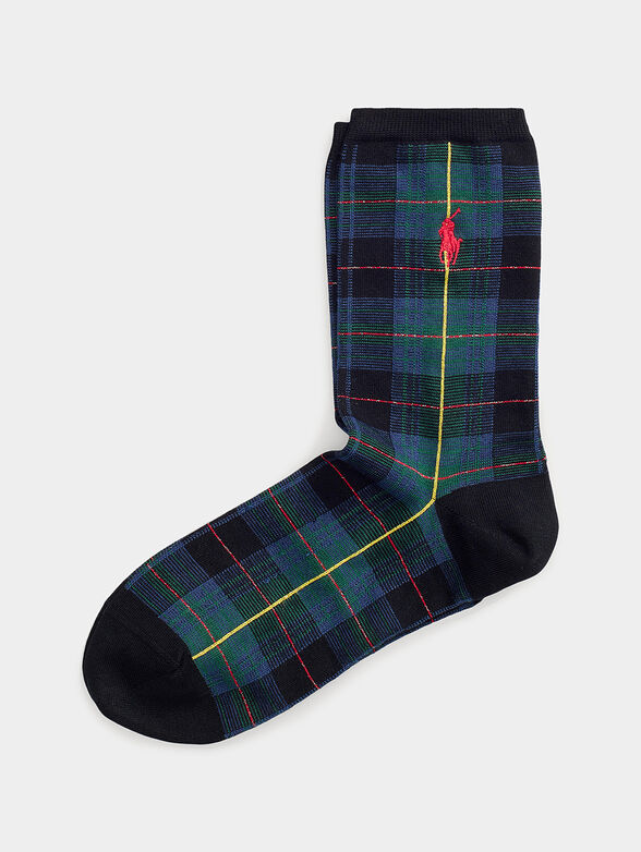 Socks with plaid print - 1