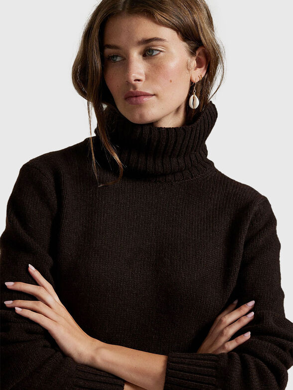 Wool sweater with polo collar - 4