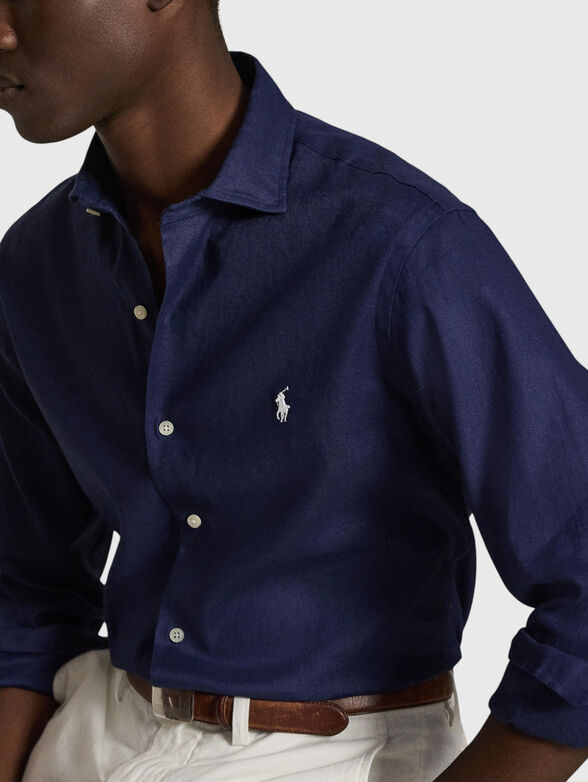 Dark blue long-sleeved shirt - 4