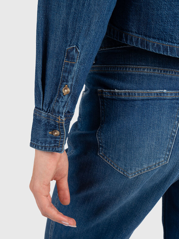 Cropped denim shirt - 6