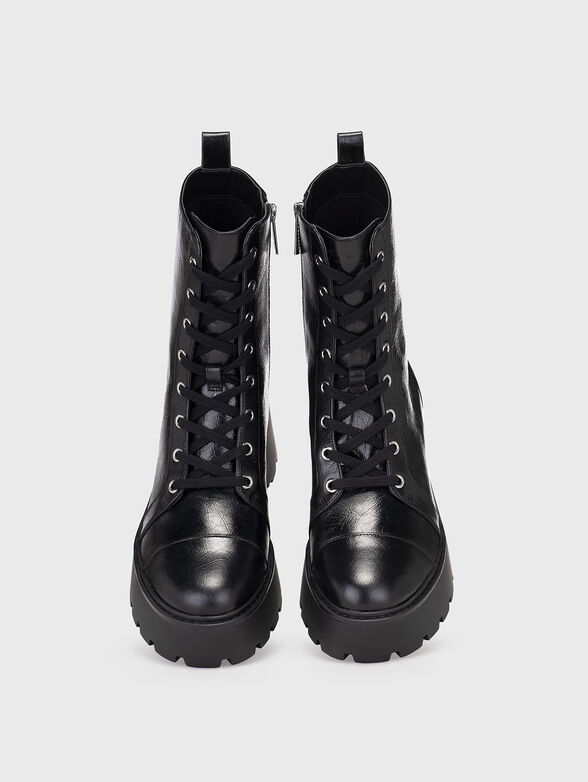 Black leather boots - 6