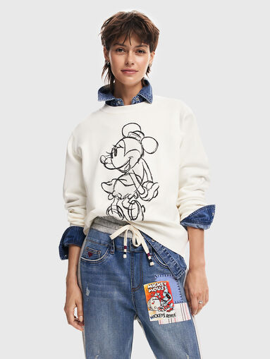Sports trousers with denim texture  - 4