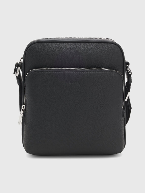 Black leather crossbody bag - 1