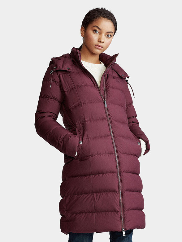 Belmont down fill jacket in bordeaux - 3