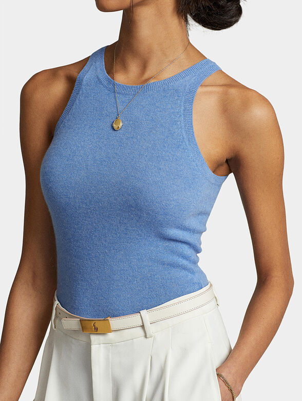 Cashmere top in blue - 4