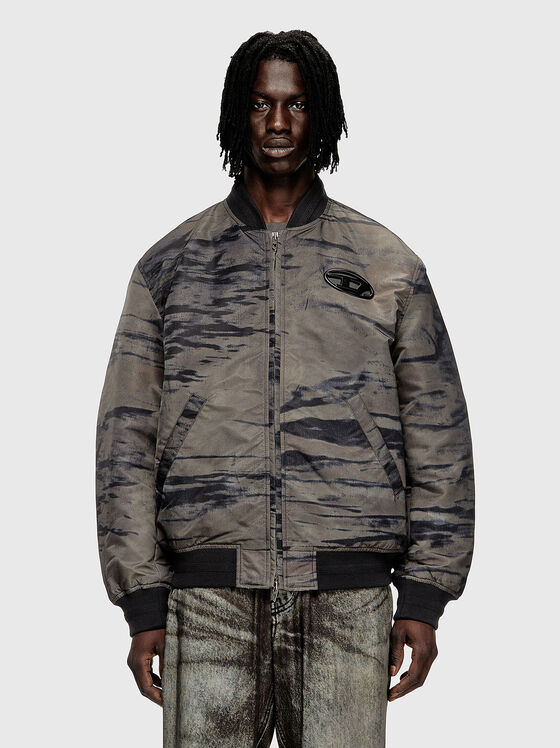 Подплатено бомбър яке  J-KEPES-DLBZ от сатен с принт - 1