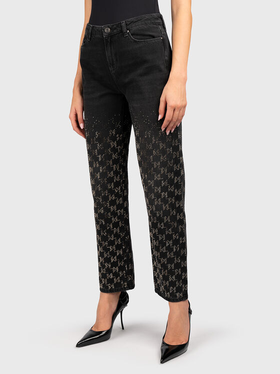 Straight jeans with rhinestone - 1