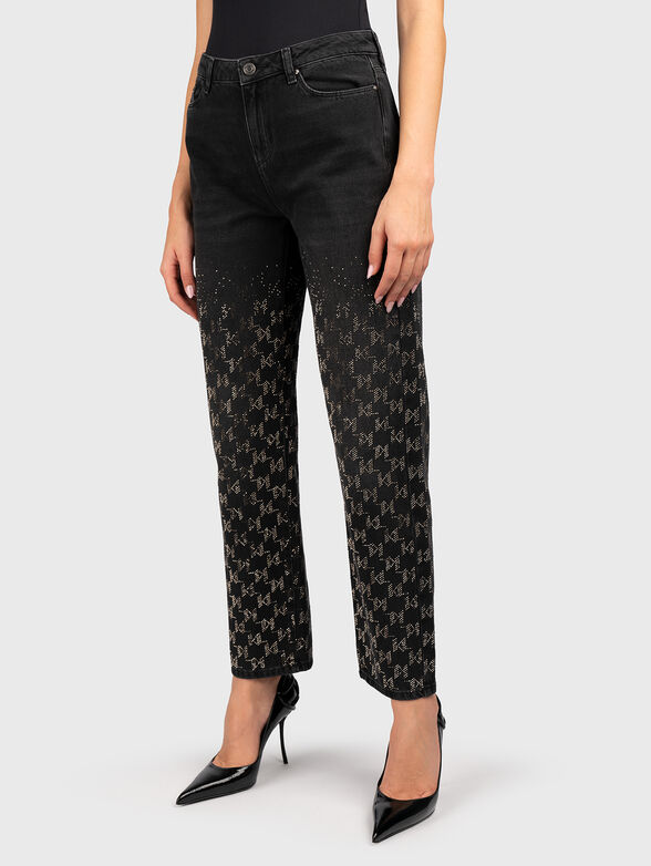 Straight jeans with rhinestone - 1