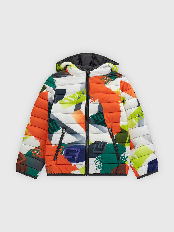 Quilted multicoloured jacket with hood - 1