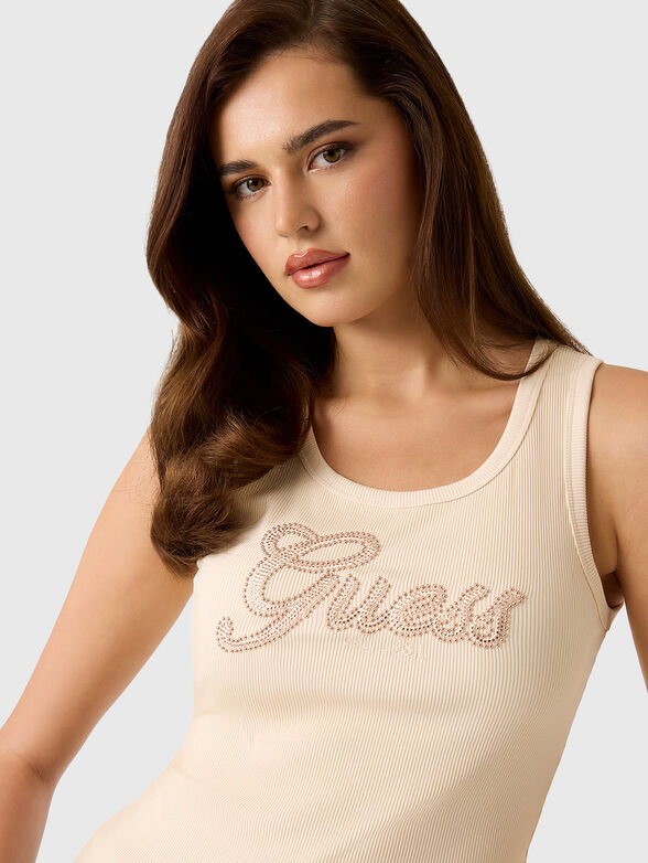 Beige top with rhinestones - 4