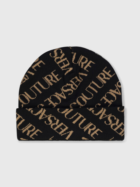 Wool blend hat with logo print - 1