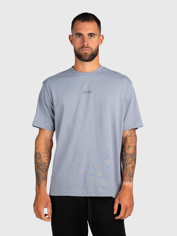 T-shirt with oval neckline in black  - 1