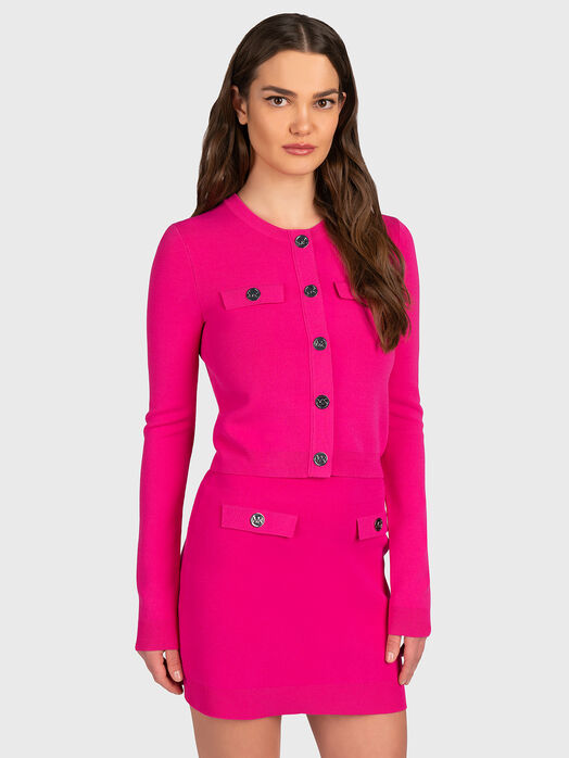 Cropped viscose blend cardigan