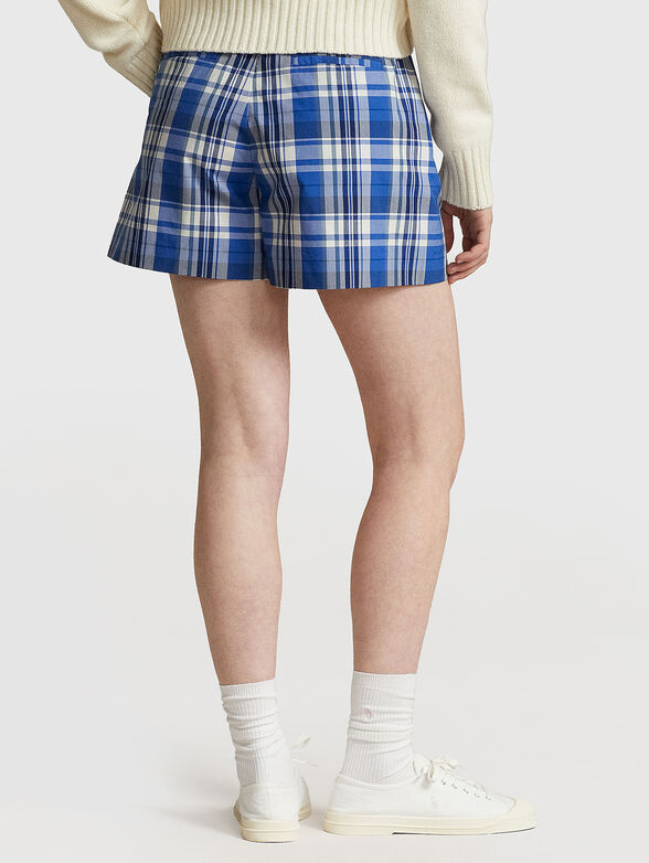 Cotton shorts with plaid print - 2