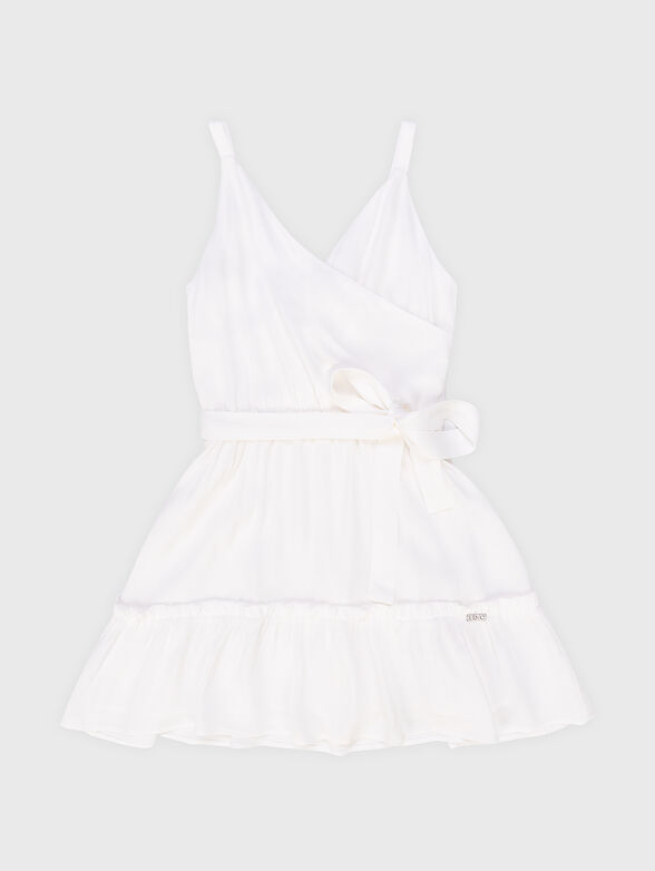 White dress with belt and logo detail - 0