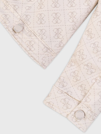Denim jacket with 4G monogram logo print - 3