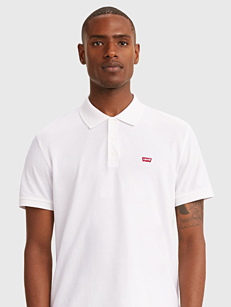 White polo-shirt with logo lettering - 3