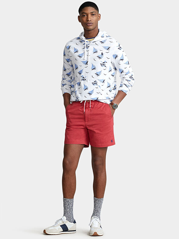Sweatshirt with hood and sea prints - 4
