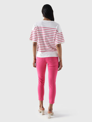Cotton T-shirt with striped print - 3