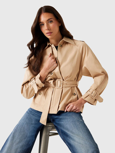 RAPHAELLE short trench coat with belt - 4