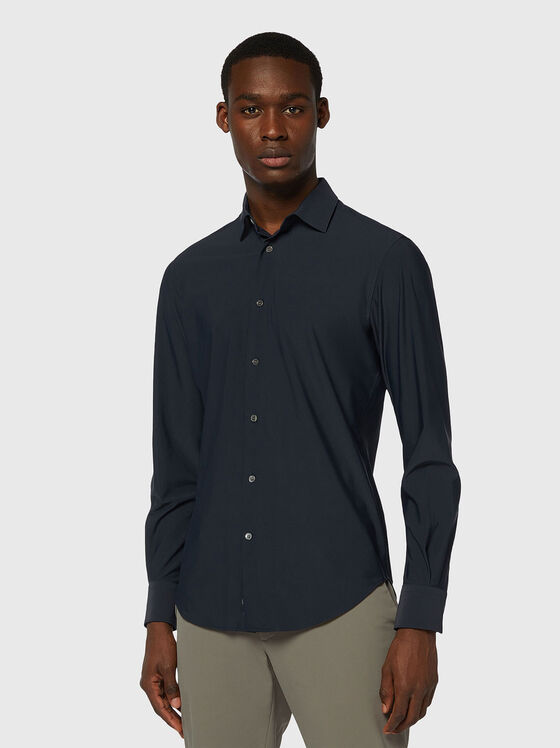 Риза с овален подгъв  - 1