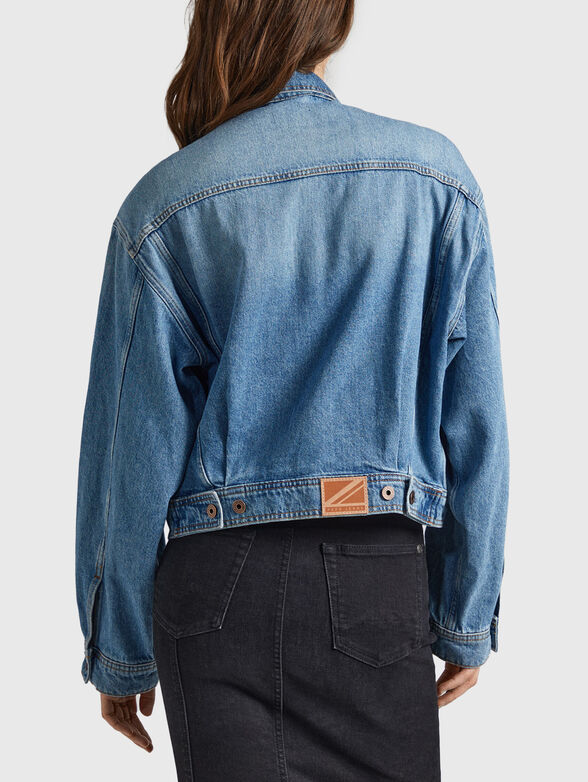 Denim jacket with logo patch - 3