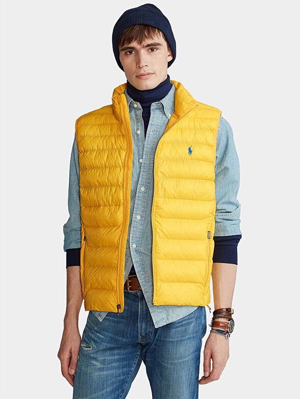 Padded vest in yellow color - 1