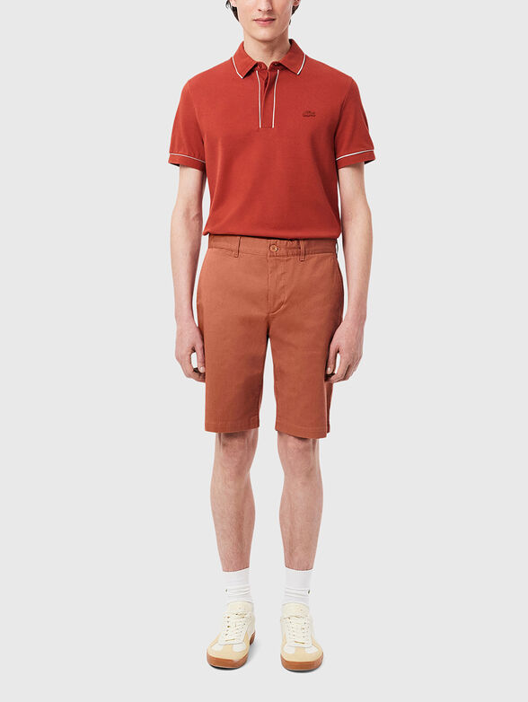 Shorts with logo embroidery in brown - 1