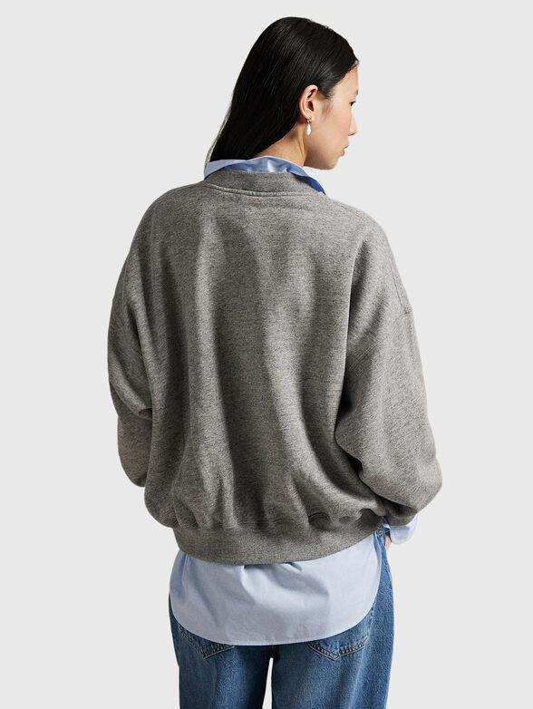 Embroidered crest fleece crewneck - 3