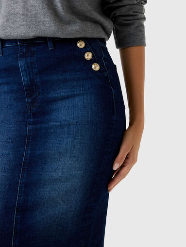 RILEY stretch denim pencil skirt - 3