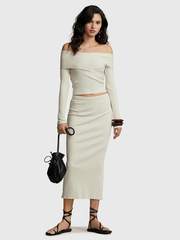 Cropped blouse from elastic rips - 2