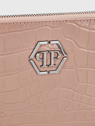 Leather clutch with logo detail - 4
