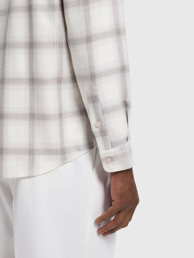 Checkered cotton and wool shirt - 5