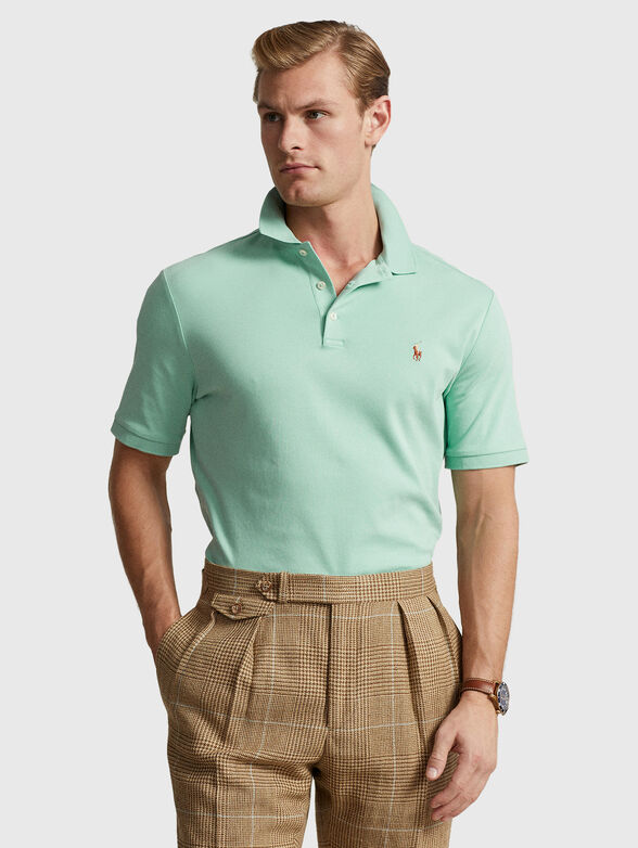 Polo-shirt with coloured logo embroidery - 1