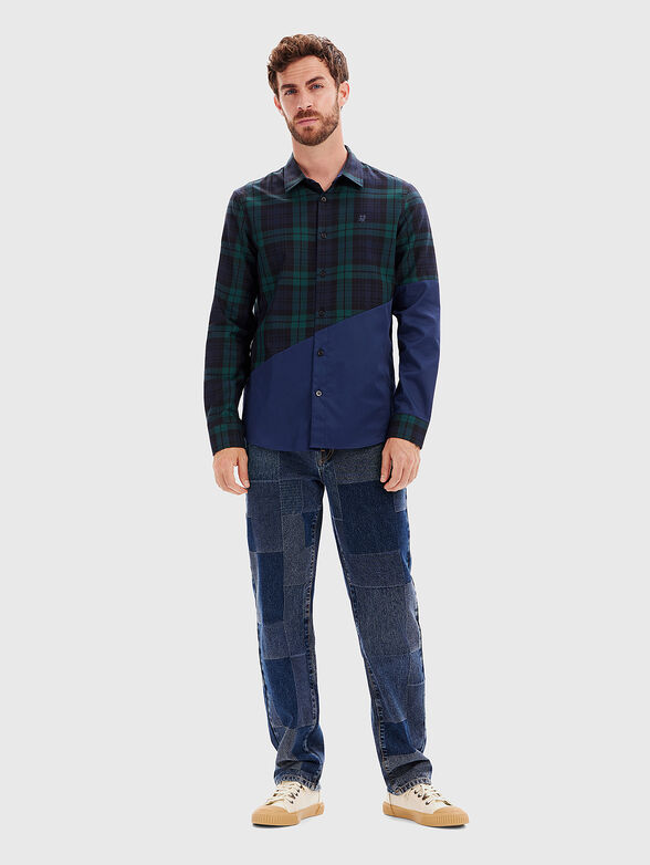 Cotton shirt with plaid print - 2