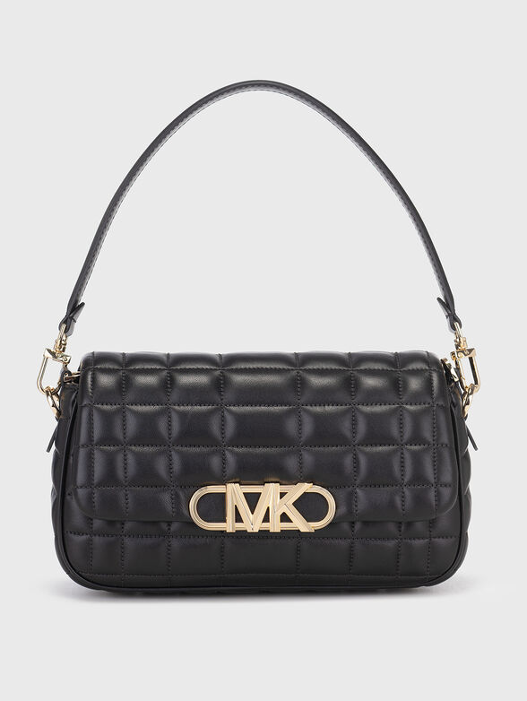 Black leather bag with quilted effect - 4