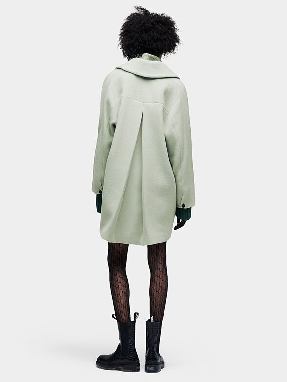 Wool coat with pleated back - 2