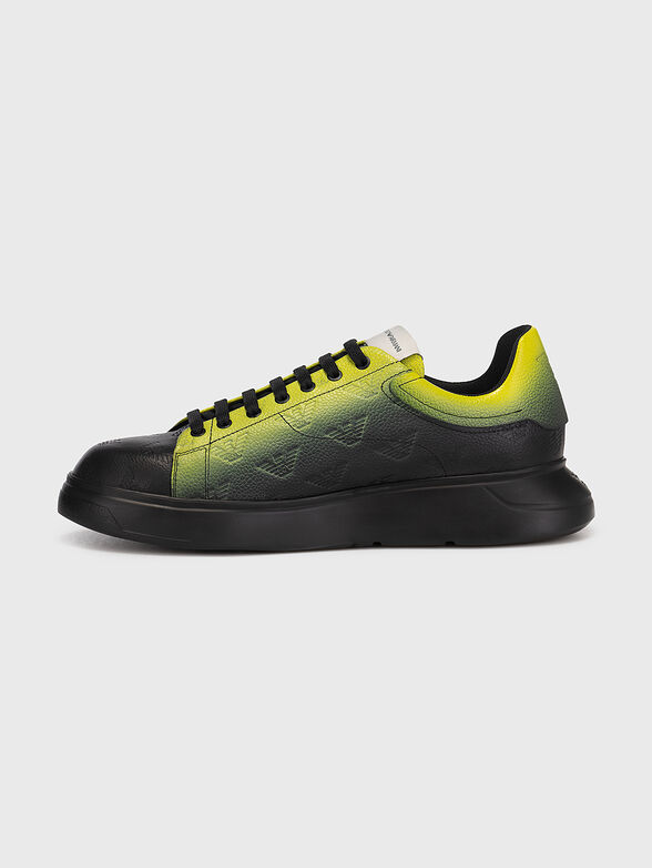 Sport leather shoes with neon ombre effect - 4