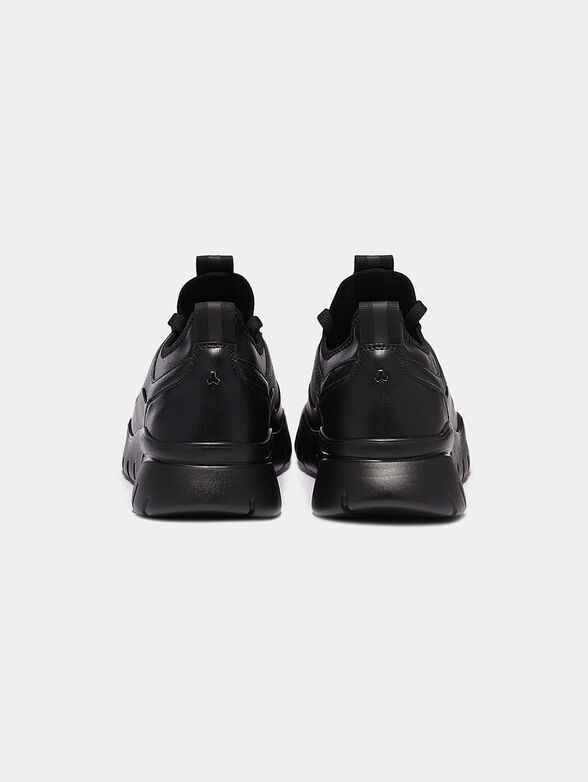 BIKKI Leather sneakers in black - 3