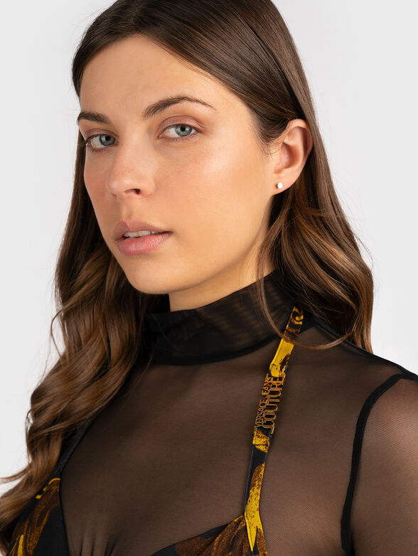 Midi dress with sheer accent  - 4