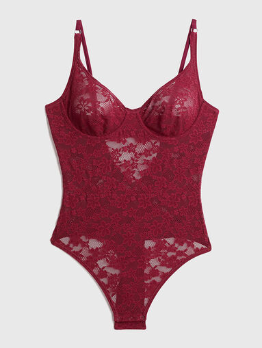 STRETCH LACE bodysuit in black - 5