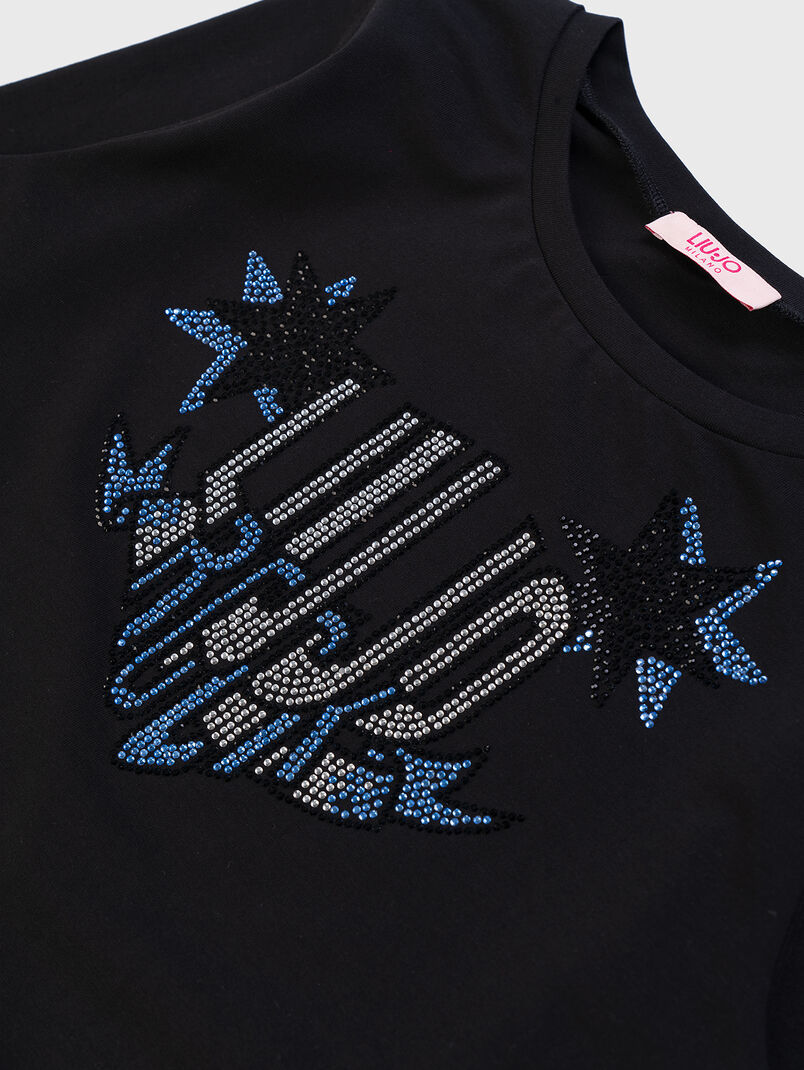 Black blouse with glitter logo - 3