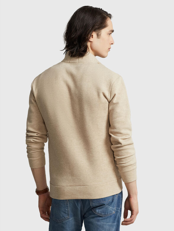 Beige sweatshirt with zip  - 3