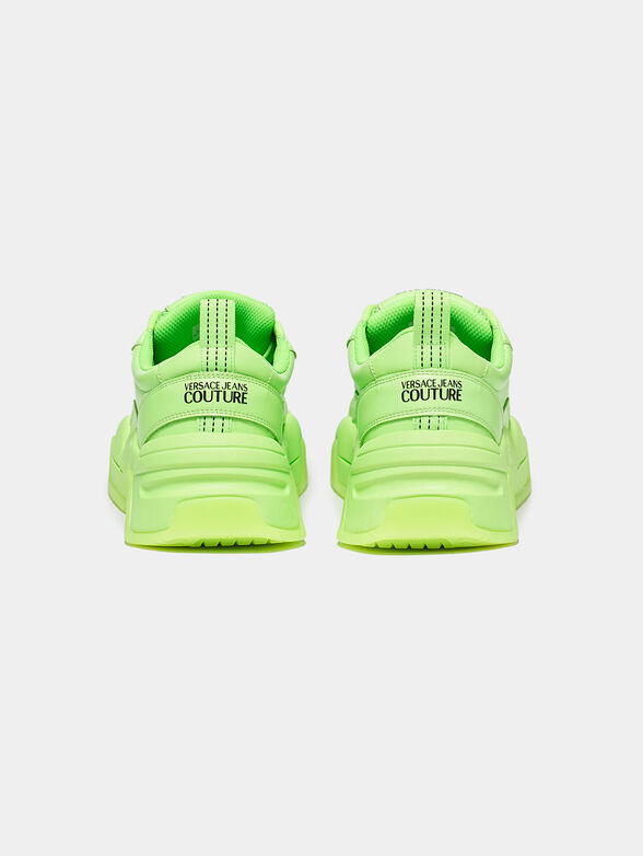 Leather sneakers in neon green - 3