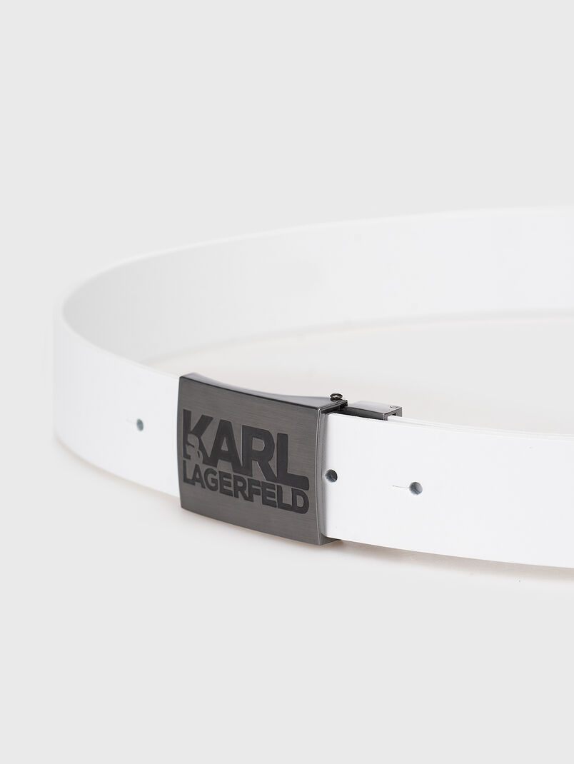 Leather belt with logo detail  - 3